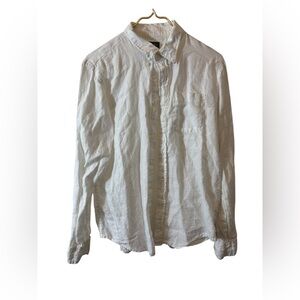 ABERCROMBIE & FITCH | linen button up white shirt medium